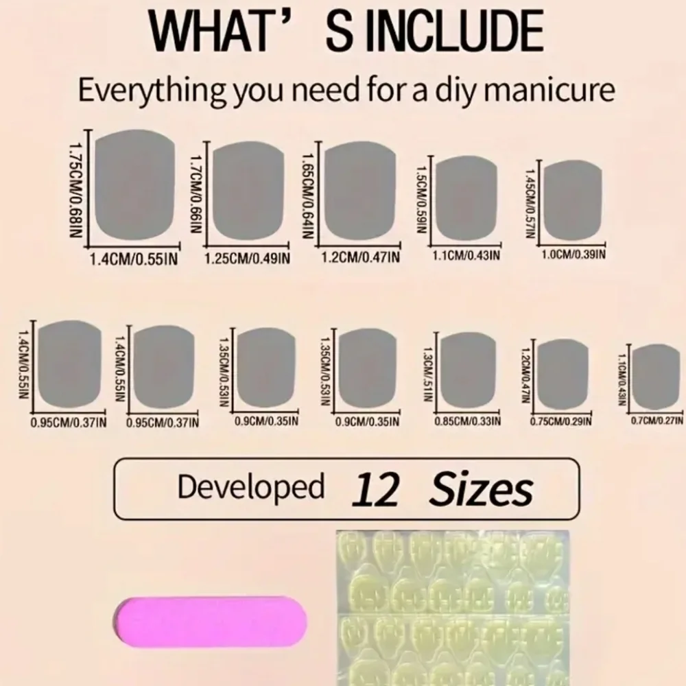 24 Pieces Fake Press On Nails